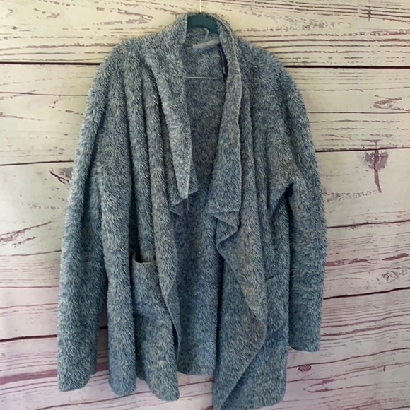 fleece waterfall cardigan